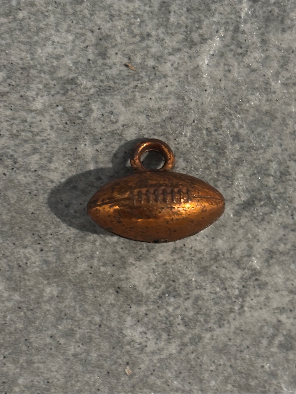 Vintage Copper U of M University of Michigan Football Charm Pendant Missing Loop